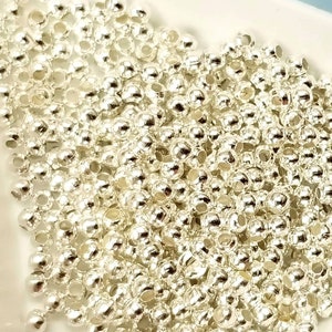500pcs Bright Silver 2mm Round Metal Spacer Beads Ball Beads MB9212 X20
