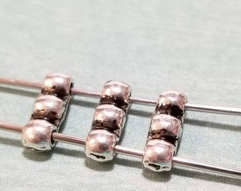 50 pcs. Antique Silver Spacer Bars 2.7x9mm, 2 hole, FN9023