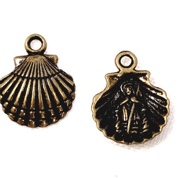The Way of St. James Camino de Santiago, High Quality Antique Brass Plated Charm 17.7X14X3MM, Religious Medal 5+ pcs C22-020