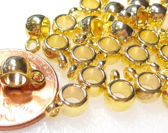 Bail, Bright Gold Bails, 9x4mm with 4mm I.D. Perfect for large cording  10 pcs FN1050