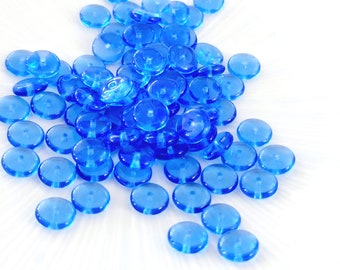 30 Sapphire Blue 8mm Glass Rondelles 8x3mm 3005 RDL1054