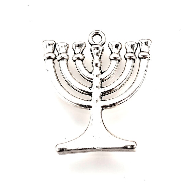 6pcs Silver Temple Menorah Pendants or Charm 23x20x2mm C23-005