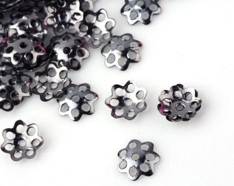 100pcs Gunmetal Bead Caps 6x1mm 1mm hole Bead Cap BC9032