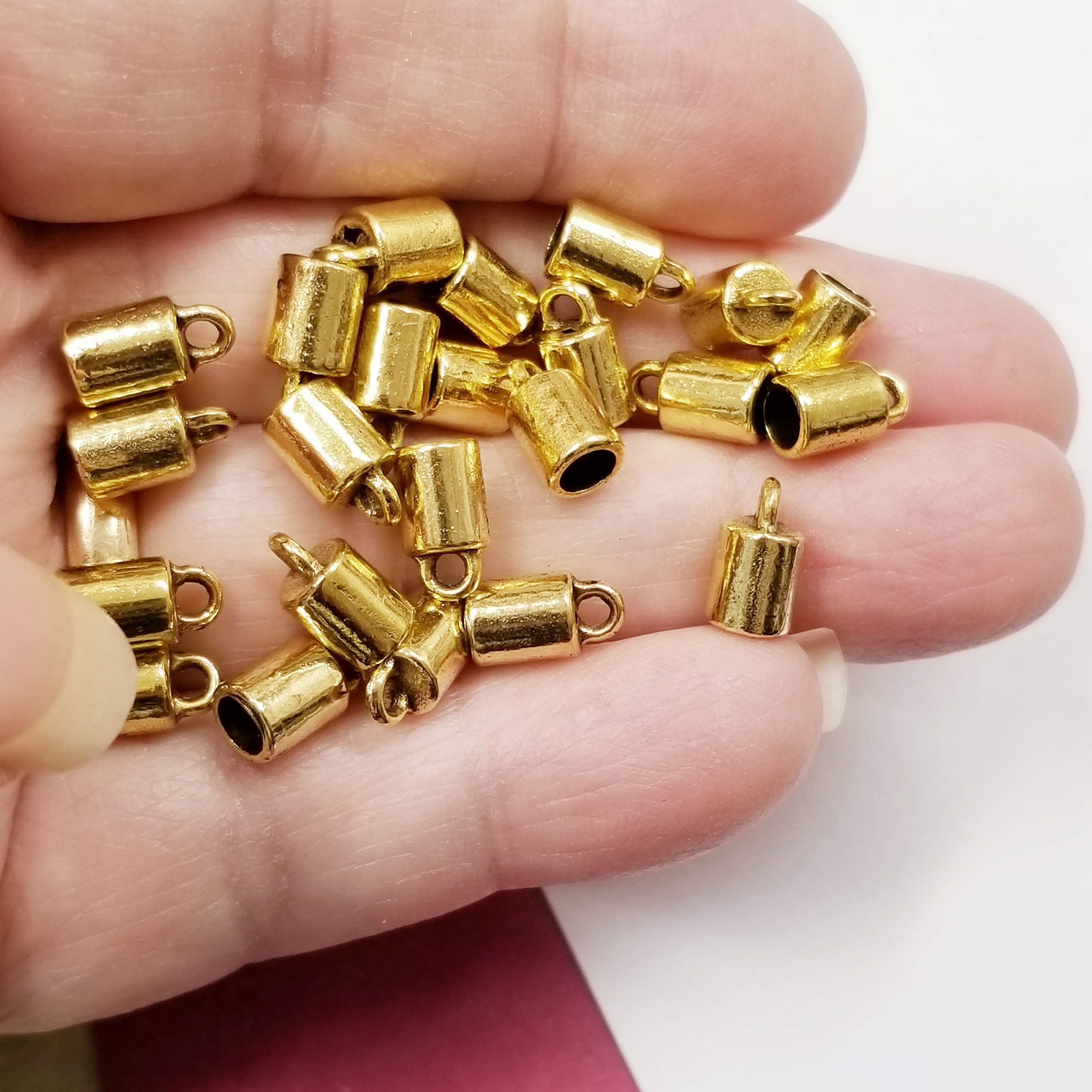 12 Gold Cord Ends or End Caps 9.6x5.5mm o.d. 3.6mm i.d. CE9022 Etsy