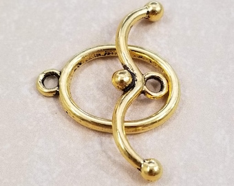 10 Sets Antique Gold Oval Toggles Claspps CL9029