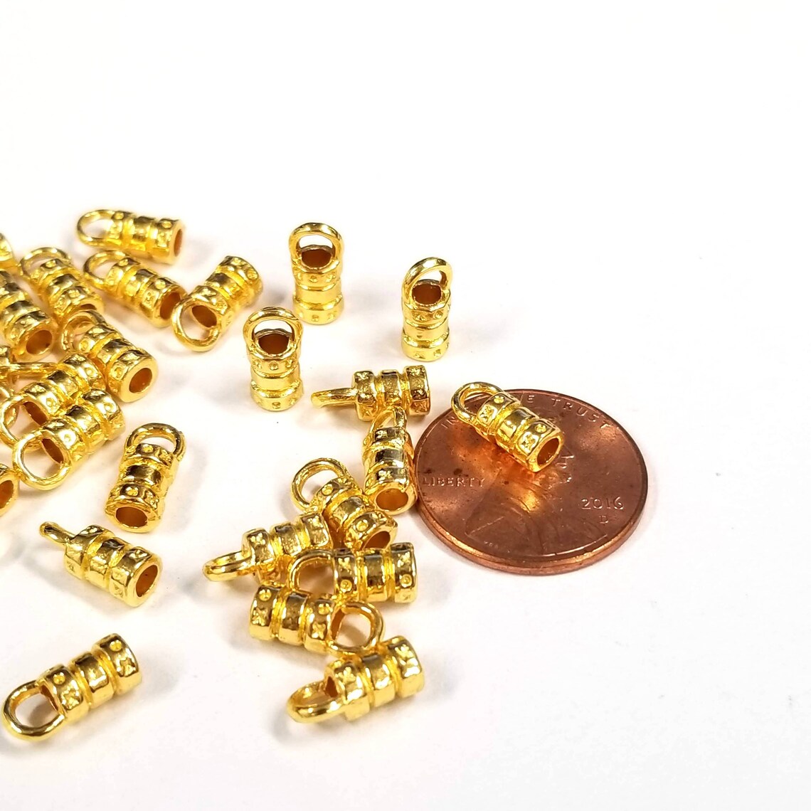 40 Cord End Bright Gold Cord Ends With 3.5mm Loop 2mm I.D. Etsy