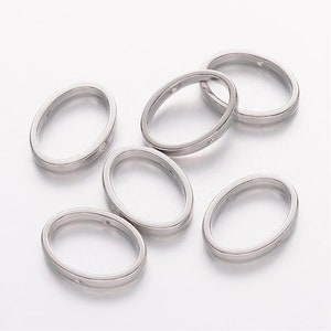 10pcs Platinum Plated Bead Frames, Oval frame beads, Oval Connector Beads, Platinum tone Link Beads, 19x14.5mmx3mm  hole: 1mm  BF9026