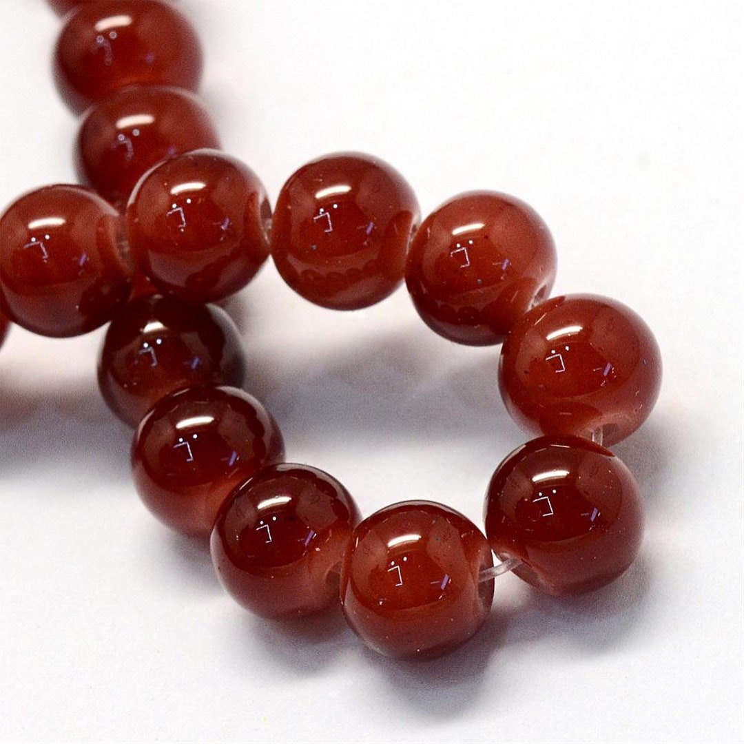 142 Brown Glass Beads, 6mm Round Glass Beads With 1.5mm Hole Aprox 31 in GB9137 Etsy
