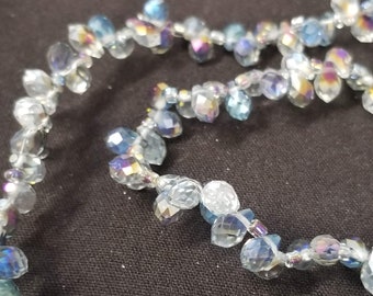 20pcs Mystic Topaz Faceted Teardrop Beads 9x6mm Glass Briolette Beads GB9436