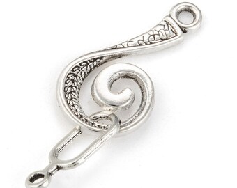 5 Sets Hook and Eye Clasps Antique Silver 26x13mm CL22-002