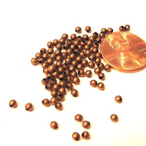 500 Antique Red Copper 2mm Round Spacer beads MB9218 X20