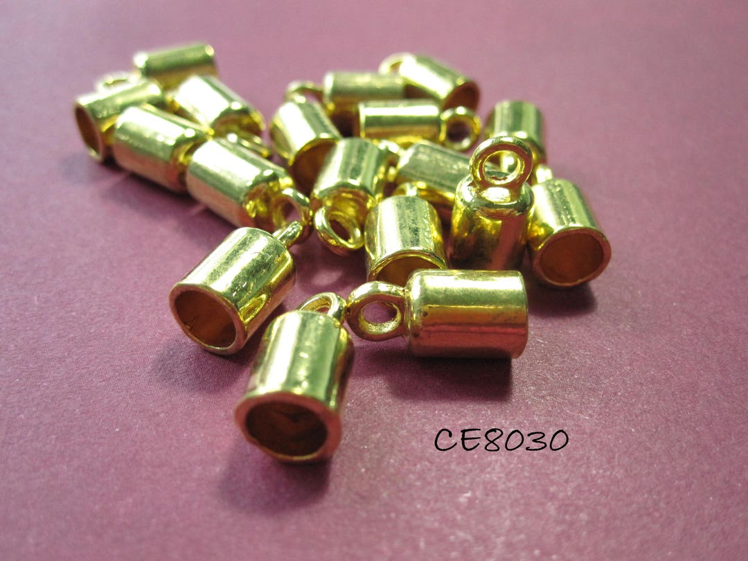 6 Gold Cord Ends, 13x6.5mm 5mm I.D. CE8030 Etsy
