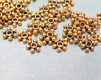 40pcs A Gold 2x7mm Daisy Spacer Beads, Rondelle with an approx. 1mm hole MB9066