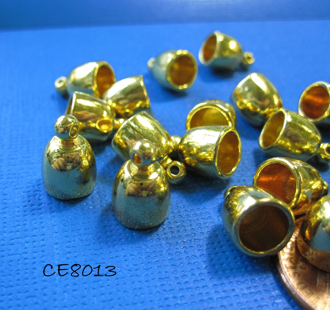 6 Pcs Bead Caps, Gold Tassel Caps, Kumihimo End Caps 12x8mm, 6mm