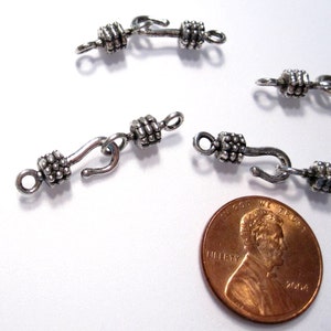 5 Clasps, Hook and Eye Clasp sets, Antique Silver tone Clasps, Boho, Antique Silver Hook and Eye 30x6mm CL9033