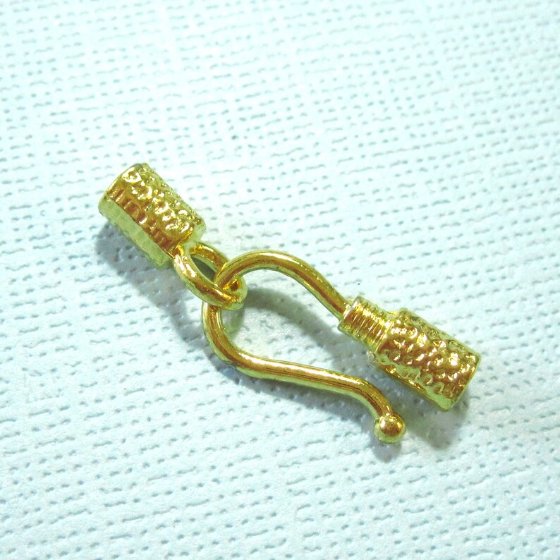 1 Cord End Clasp Set Glue in Bright Gold Hook and Eye 25mm Etsy