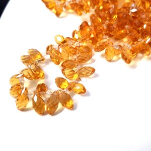 10 pcs Yellow Faceted Teardrop Beads 12x6mm Glass Briolette Beads GB9443