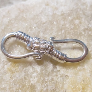 2pcs &#39;S&#39; Hook Clasps, Bright Silver Clasps 20x8mm CL1041