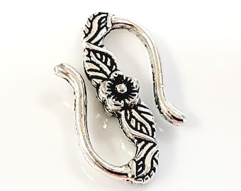 5 Antique Silver S Hook Clasps 23x12mm CL22-017