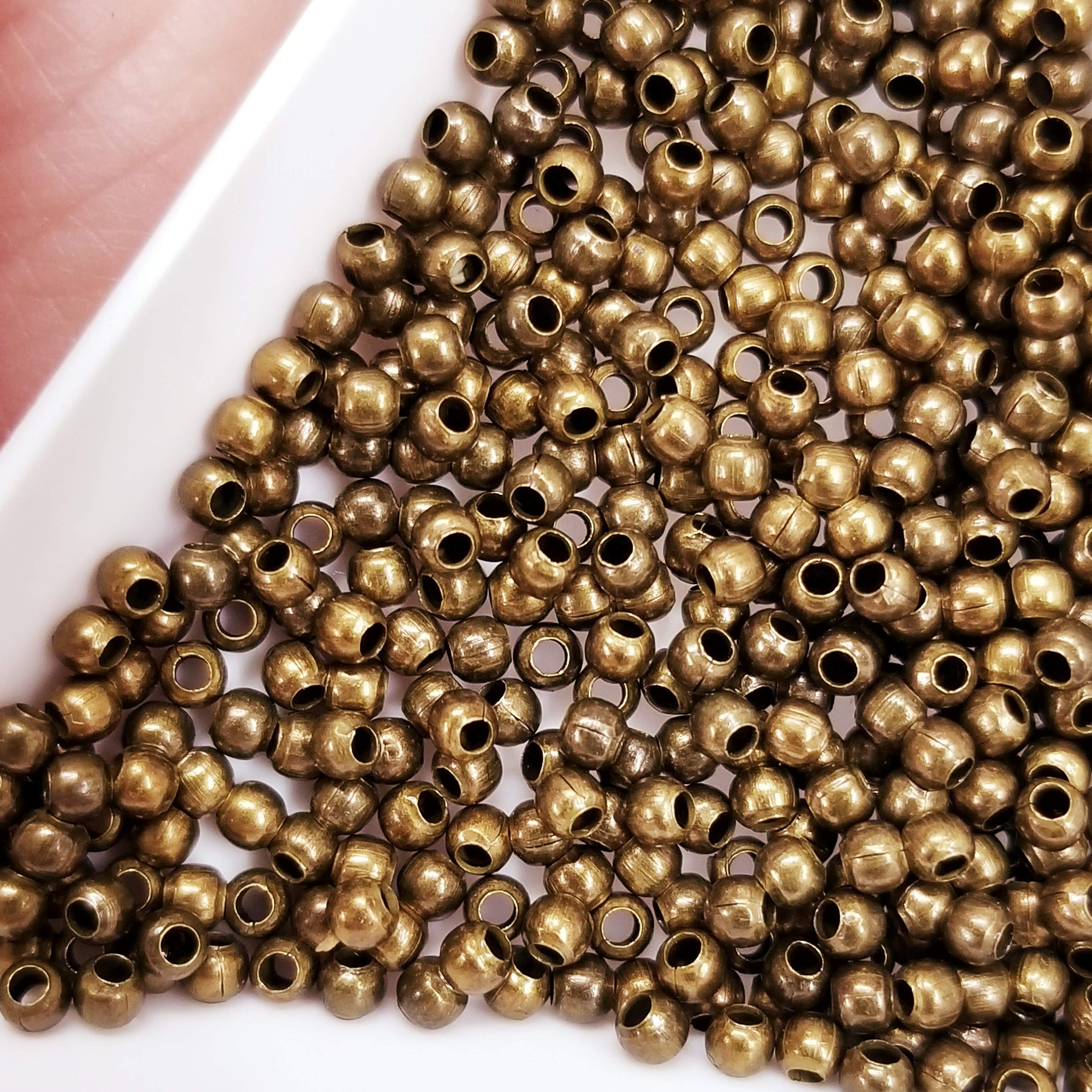 250 2mm Gold Plated Round Gold Beads Gold Ball Beads Tiny Small Gold  Spacers (FS88)