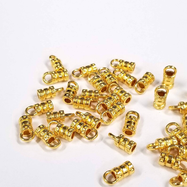 100 Cord End Bright Gold Cord Ends With 3.5mm Loop 2mm I.D. Etsy