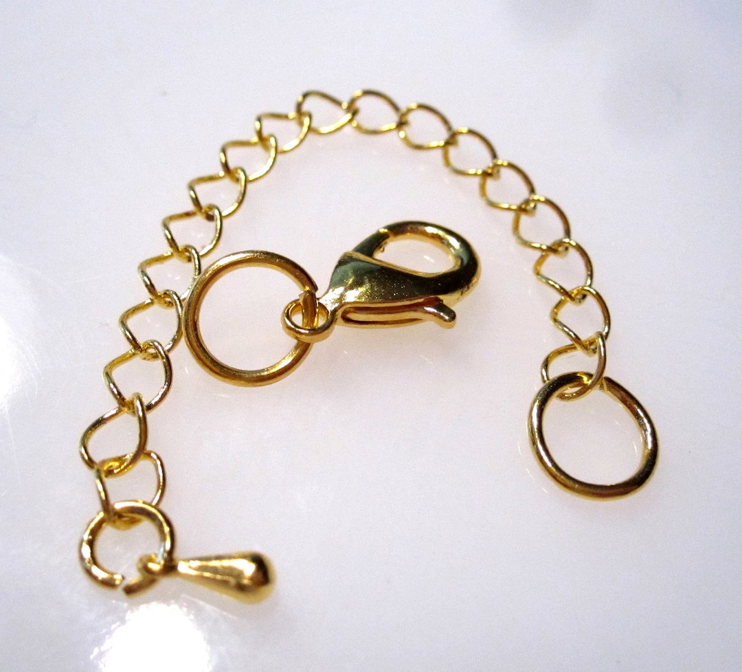 Chain Extender, 3 Sets Bright Gold Plated Brass Lobster Claw Clasp ...