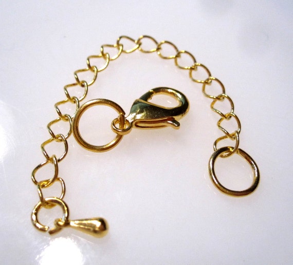 Chain Extender 3 Sets Bright Gold Plated Brass Lobster Claw - Etsy