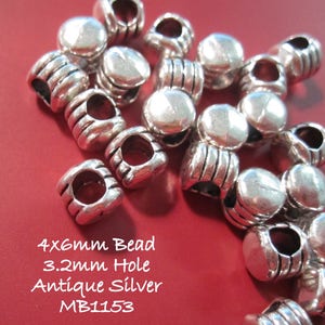 25pcs Antique silver Metal Spacer Beads Rope Design 4x6mm Tiebetan Style Antique Silver Metal Beads MB1153