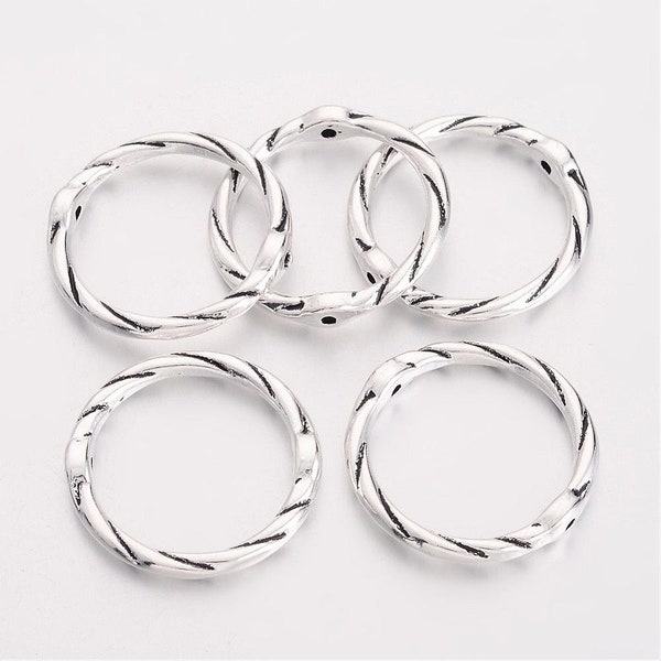 10pcs Linking Rings, Bead Frames, Antique Silver, about 21mm diameter, 16mm i. d., 2mm thick BF22-002