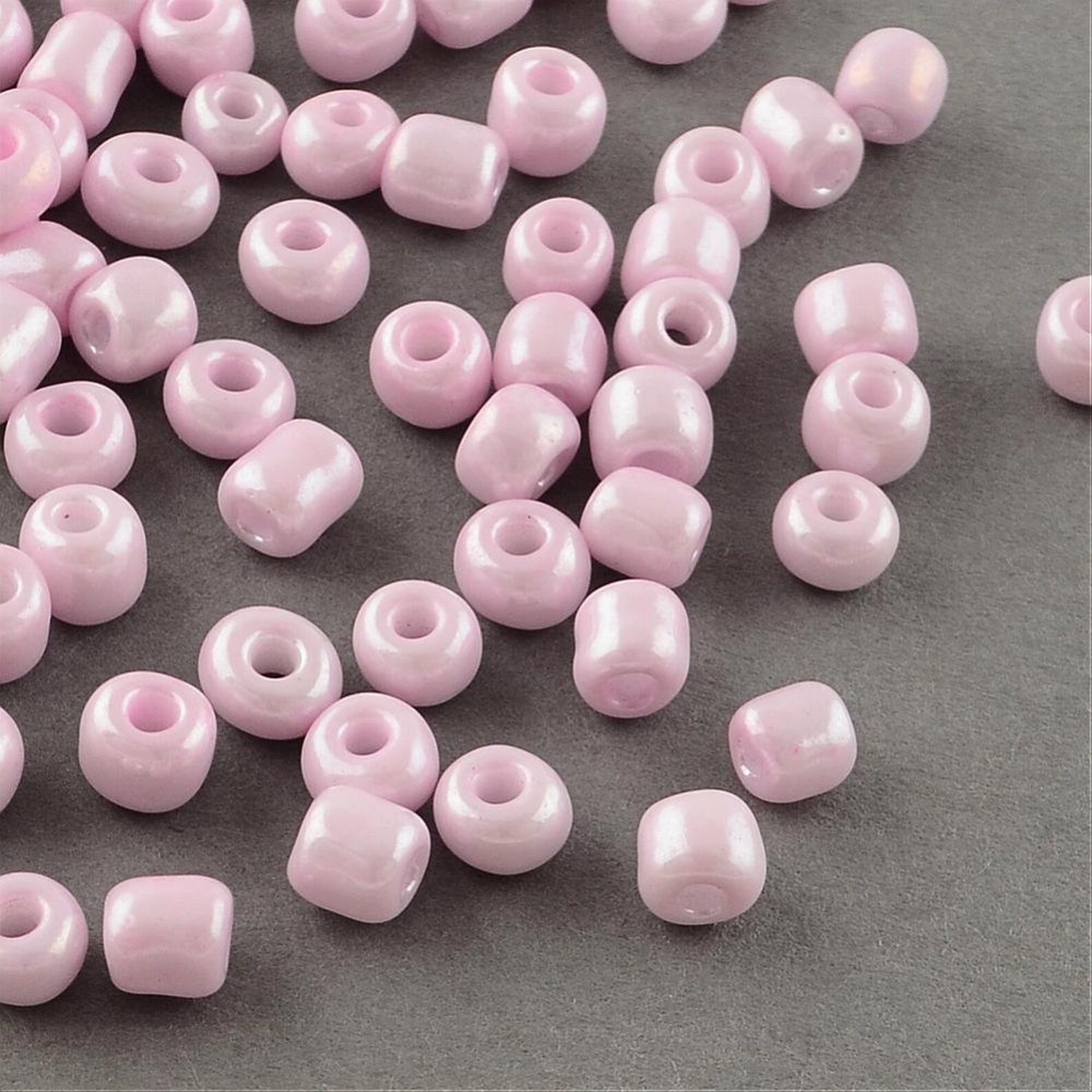 Pink Glass Seed Beads Opaque Colors Seed 2mm Round Hole 1mm Etsy