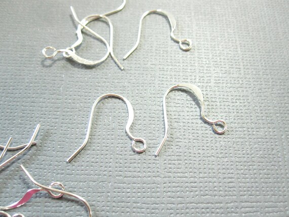 bright silver plated Ear Wires stamped w// coil french hook 20 pair 40