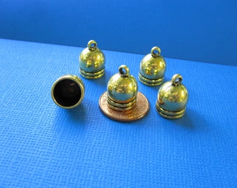 6 Tassel Caps, Gold Cord Ends, Glue in End Caps CE8023