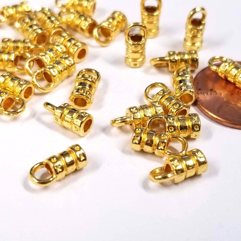 100 Cord End Bright Gold Cord Ends With 3.5mm Loop 2mm I.D. Etsy