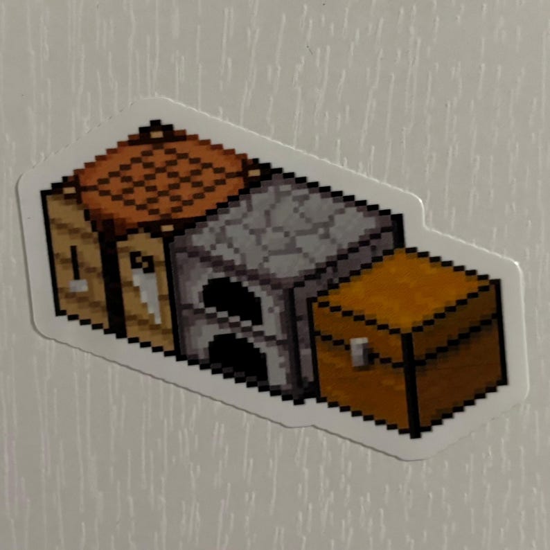Minecraft Inspired Block Trio Pixel Art Sticker - Etsy