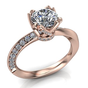 Mobius Strip Engagement Ring with 1ct Diamond in Fancy Setting