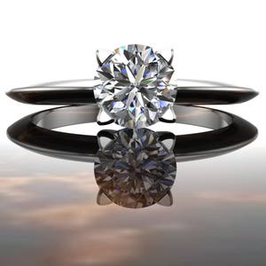 Platinum Diamond Engagement Ring, Half-Carat Solitaire SI2, Knife Edge Band