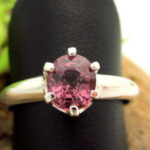 Spinel  Ring in Sterling Silver, Light Blackberry Pink Gemstone