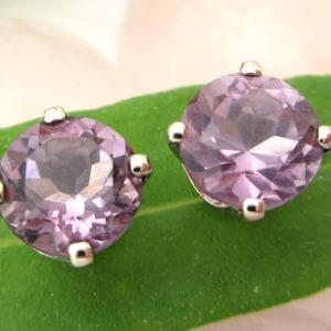 Amethyst Screw Back Studs | Platinum, 14k White Gold, 14 Yellow Gold Screwback Earrings | 3mm, 4mm, 6mm, 8mm