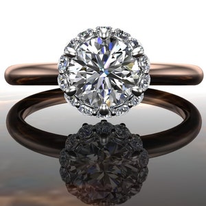 Cluster Diamond Engagement Ring | Half Carat Halo, 14k Gold or Platinum | &quot;Seraphina&quot;