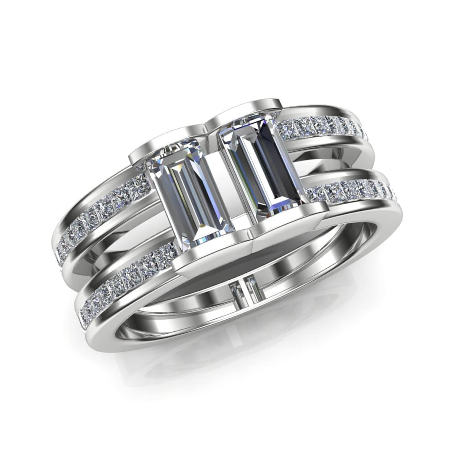 Men's Gay Engagement Ring Two-stone Diamond Ring - Etsy