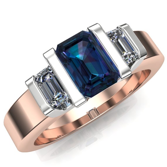 Alexandrite Engagement Ring Men's or Women's Ring Etsy