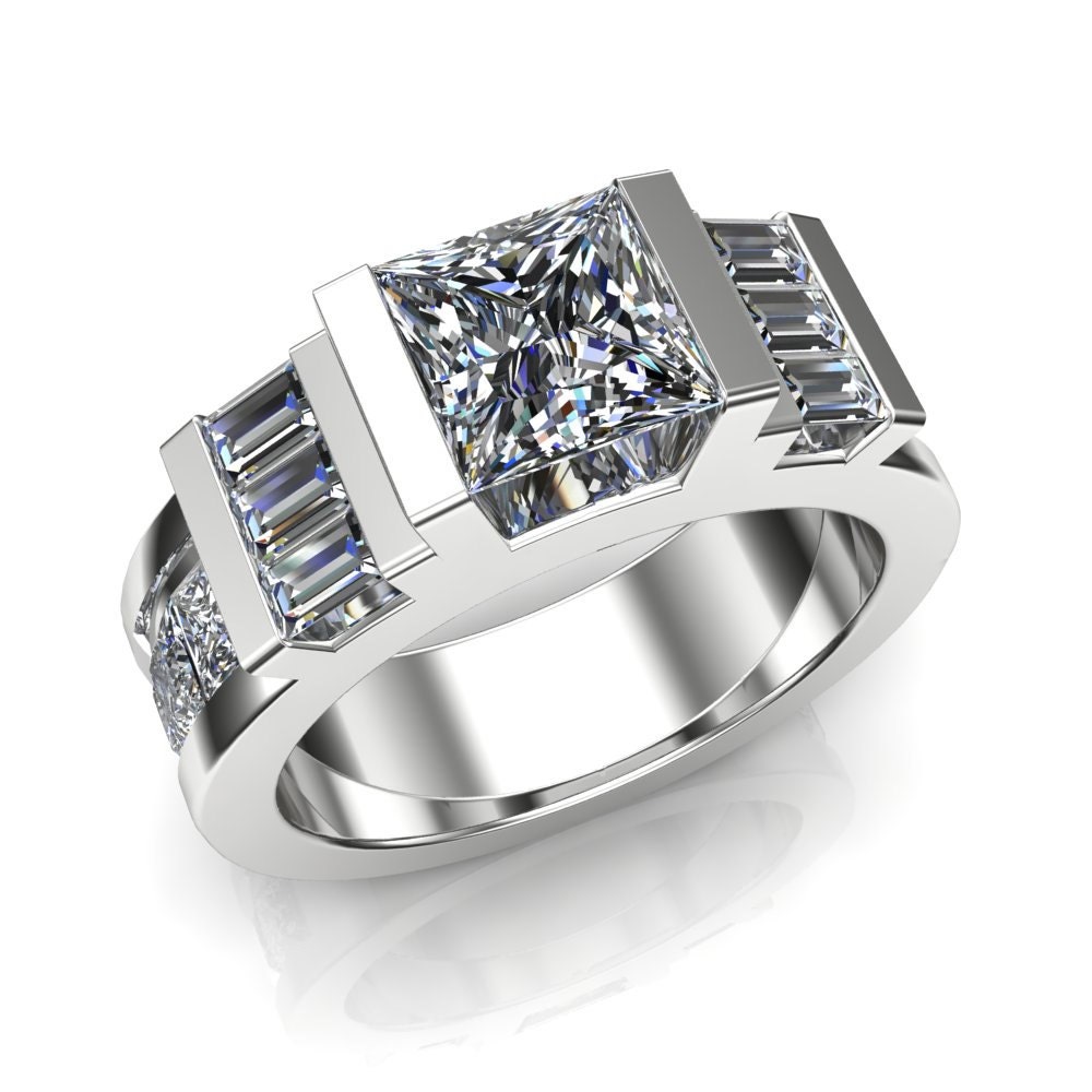 Luxury Diamond Same Sex Engagement Ring Dazzling Geometric - Etsy