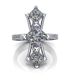 Diamond Luxury Art Ring, Red Carpet Fashion in Platinum or Gold image 1