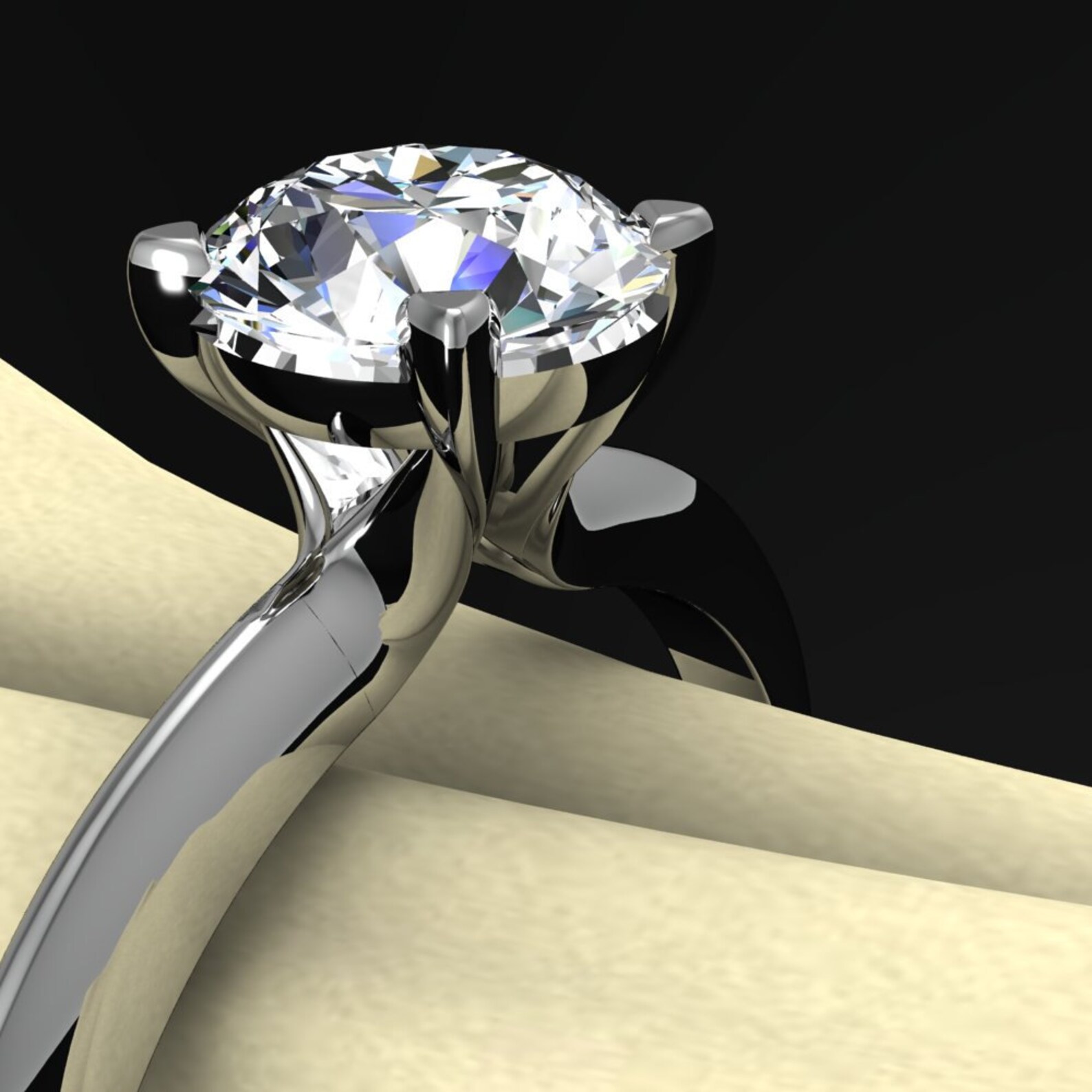 Platinum Diamond Engagement Ring 1carat Solitaire VS2 Etsy