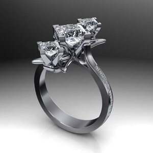 Diamond Luxury Art Ring, Red Carpet Fashion in Platinum or Gold image 3