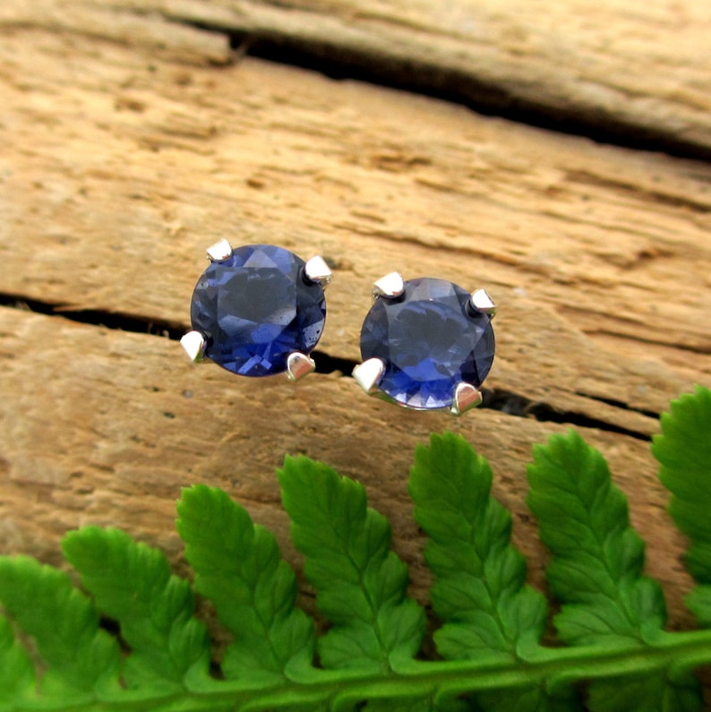 iolite stud earrings