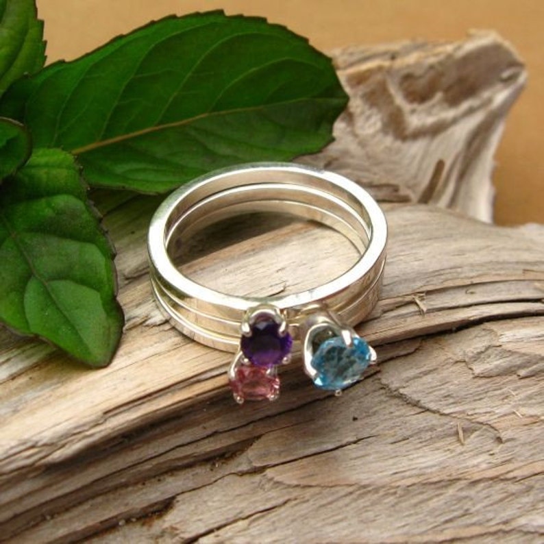 Contemporary Luxury Stacking Ring Set Top Quality Pink Etsy