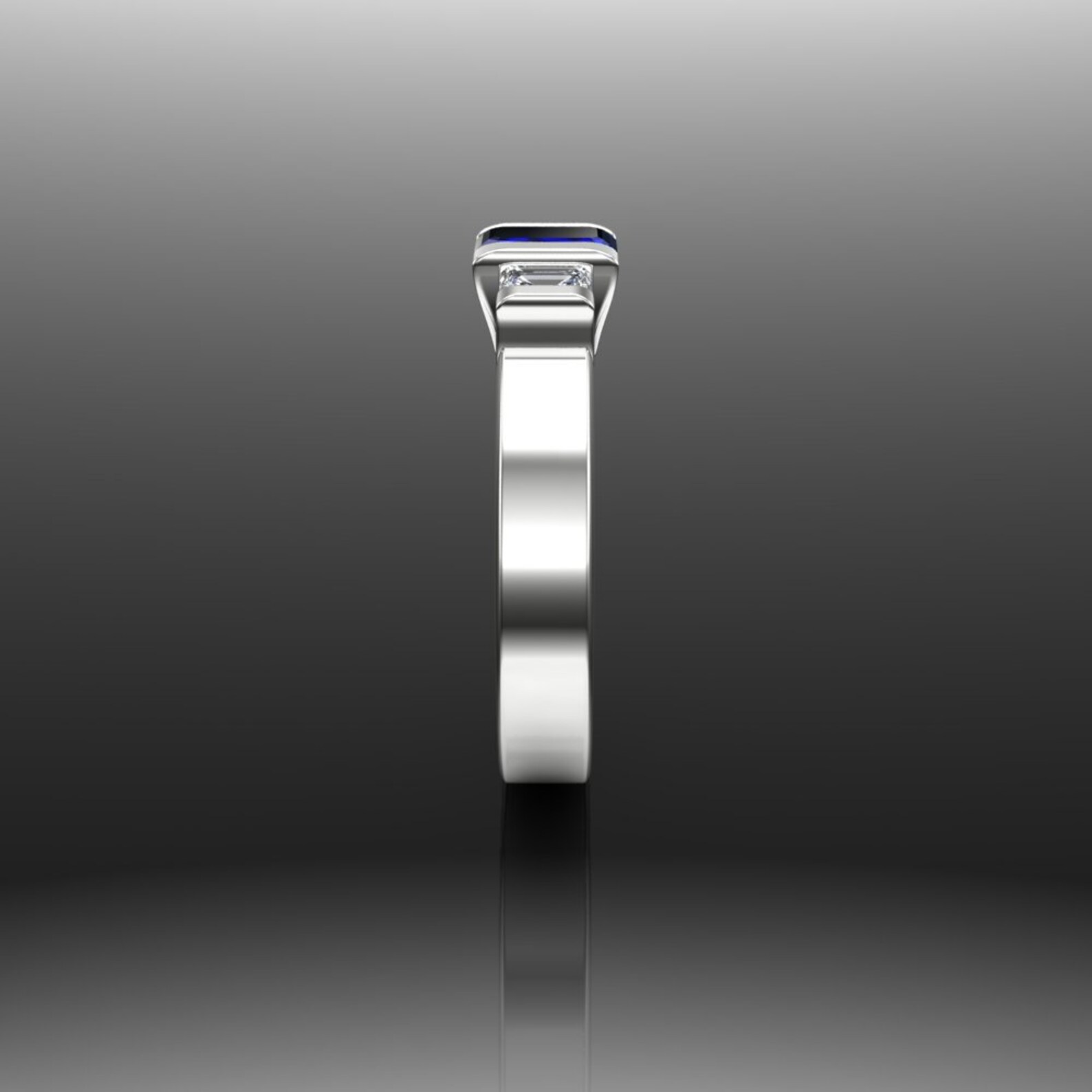 Blue Sapphire Engagement Ring Men's or Women's Ring Etsy