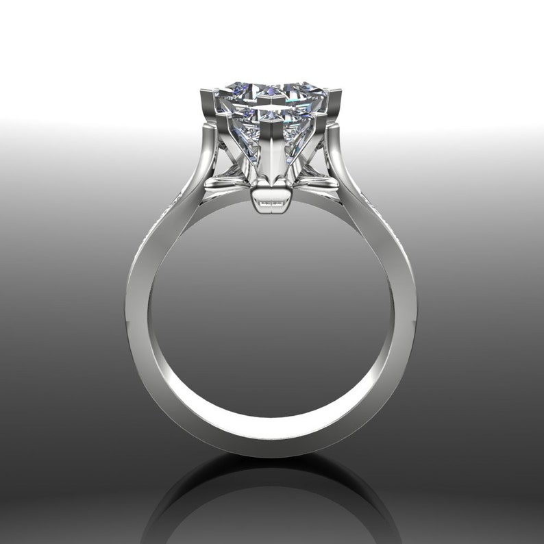 Diamond Luxury Art Ring, Red Carpet Fashion in Platinum or Gold image 4