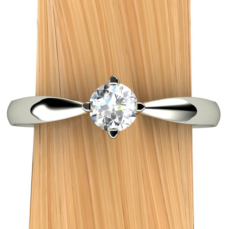 Affordable Diamond Engagement Ring, Solitaire With 14k Recycled Gold ...